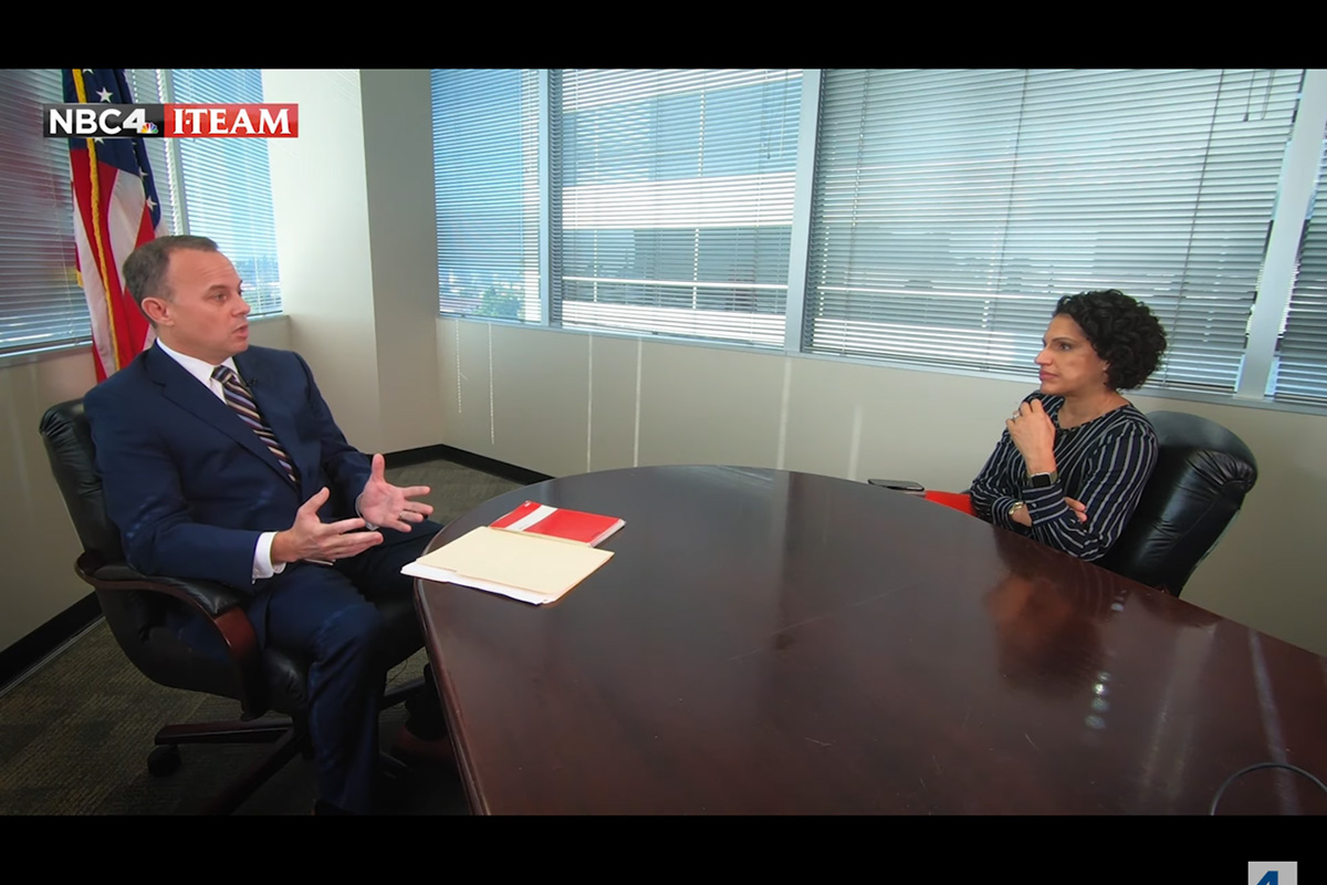 Robert Mestman interviewed by news media.